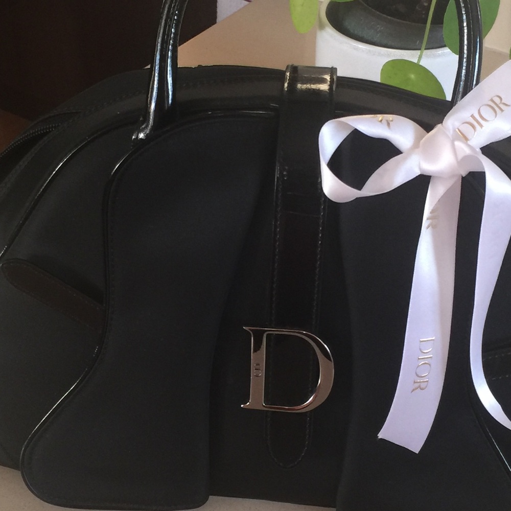 Christian Dior Vintage  Double Saddle Bowler Handbag